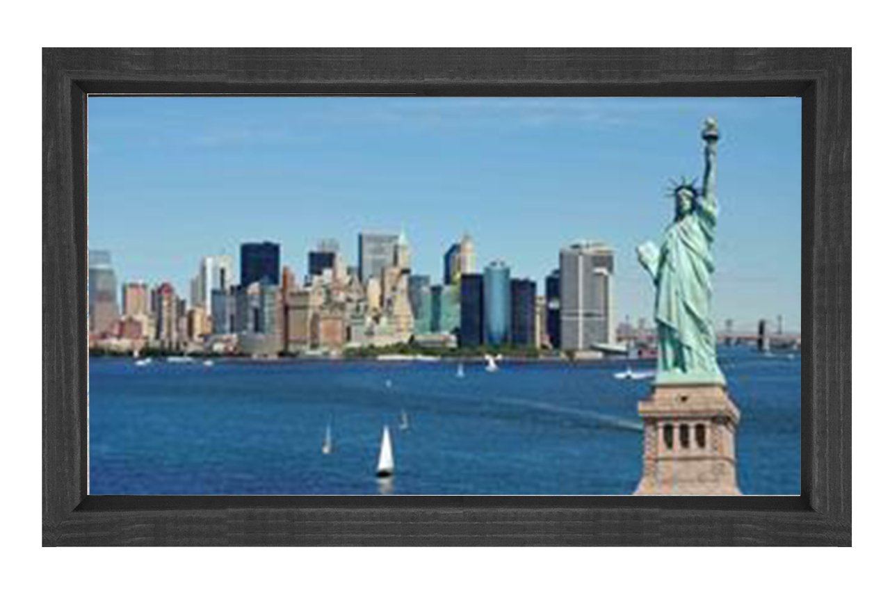 Amerika Tablosu Siyah Ahşap - 100x200