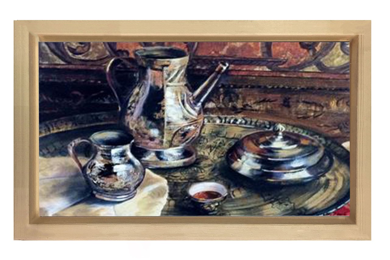 Geleneksel Tepsi Tablosu Naturel Ahşap - 100x150