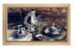 Geleneksel Tepsi Tablosu Naturel Ahşap - 100x150