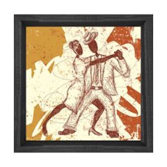 Soyut Tango Tablosu Siyah Ahşap Çerçeve - 90x90