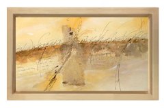 Soyut Reprodüksiyon Tablosu Naturel Ahşap - 40x60