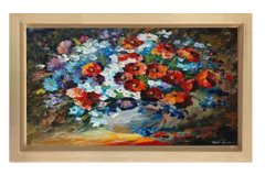 Vazoda Çiçek Tablosu Naturel Ahşap - 100x200