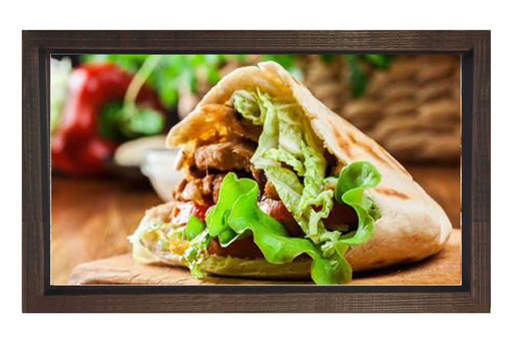 Lezzetli Döner Tablosu Kahverengi Ahşap - 100x200