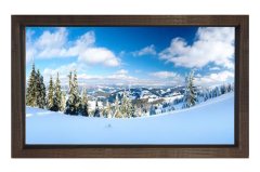 Kar Manzarası Tablosu Kahverengi Ahşap Çerçeve - 50x90