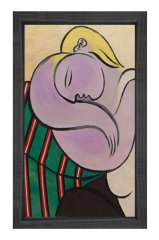 Sarı Saçlı Kadın Tablosu Siyah Ahşap - 100x200