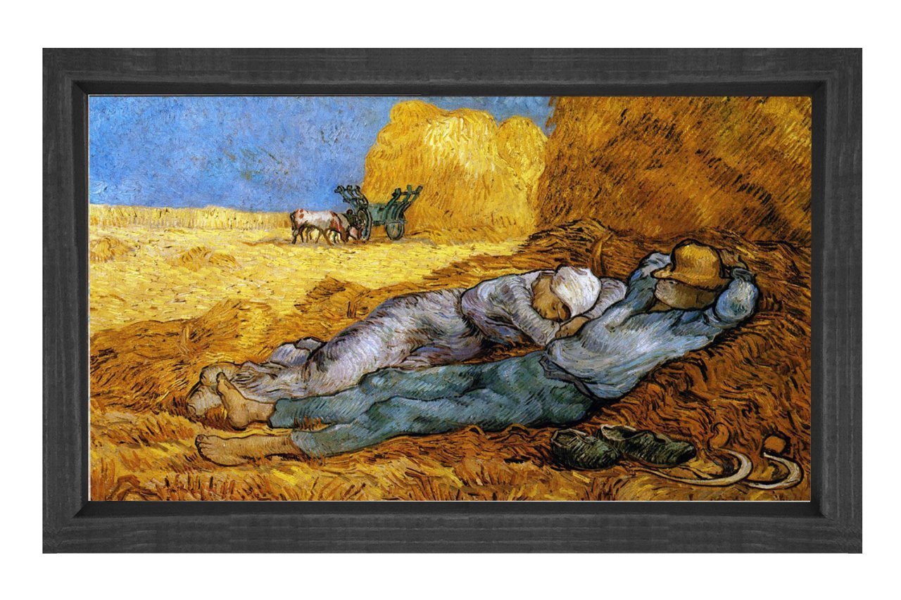 İş Sonrası Dinlenme Tablosu Siyah Ahşap Çerçeve - 100x200