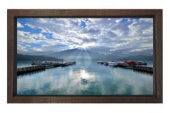 Gökyüzü Ve Göl Manzarası Tablosu Kahverengi Ahşap - 40x60