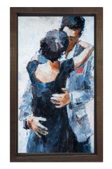 Romantik Dans Tablosu Kahverengi Ahşap Çerçeve - 70x100