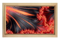 Kırmızı soyut çiçek Tablosu Naturel Ahşap Çerçeve - 40x60