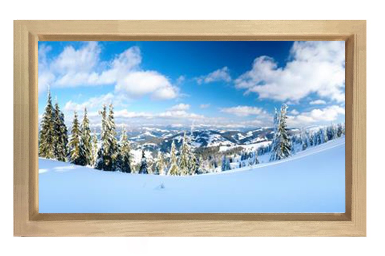 Kar Manzarası Tablosu Naturel Ahşap Çerçeve - 40x60