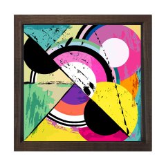 Soyut Reprodüksiyon Tablosu Kahverengi Ahşap Çerçeve - 30x30