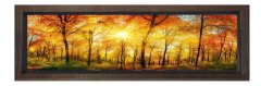 Sonbahar Ormanı Tablosu Kahverengi Ahşap Çerçeve - 180x60