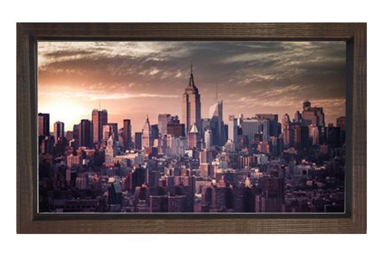 Amerika Tablosu Kahverengi Ahşap - 45x30