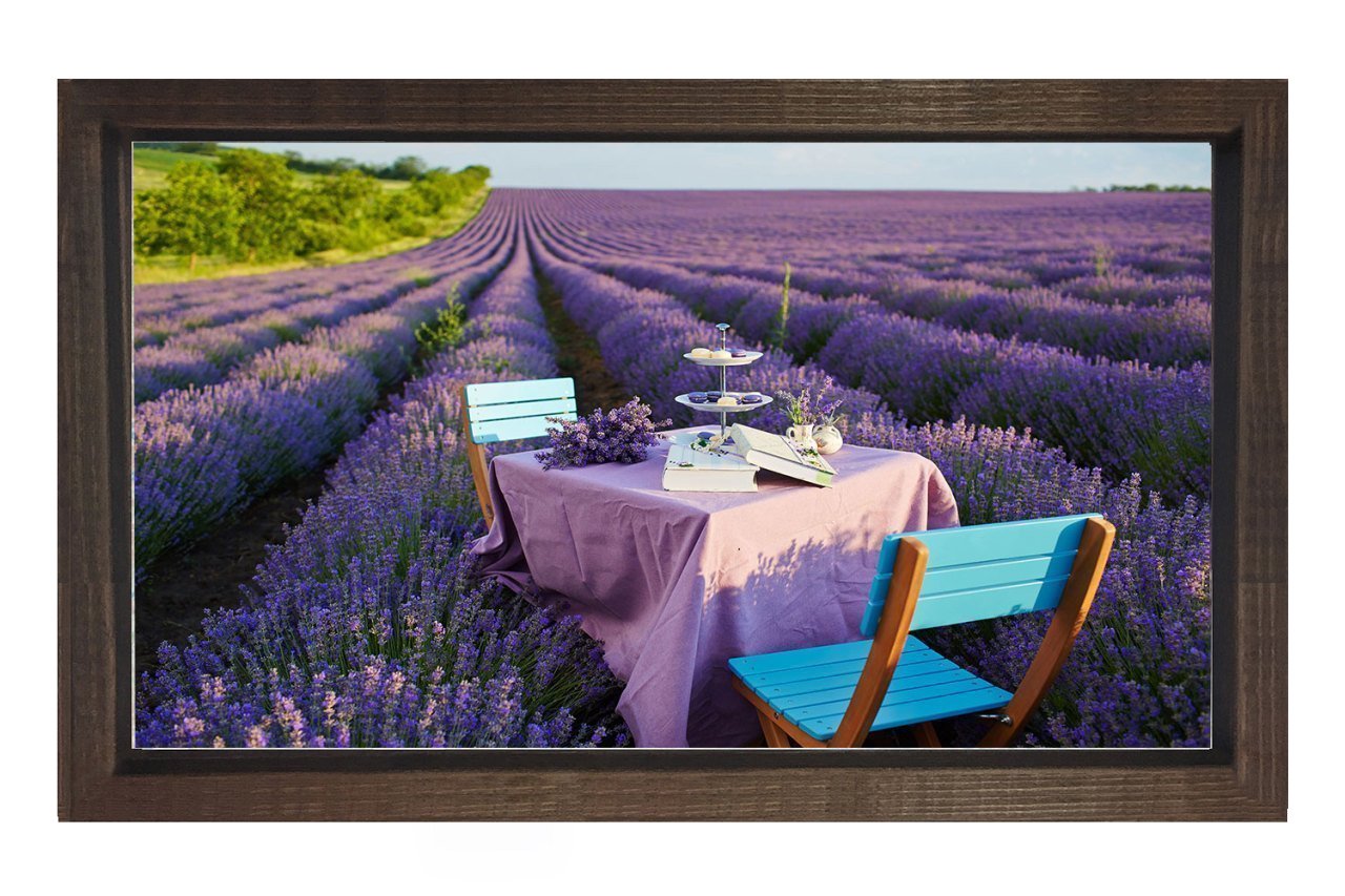 Lavanta Bahçesi ve Masa Tablosu Kahverengi Ahşap - 100x200