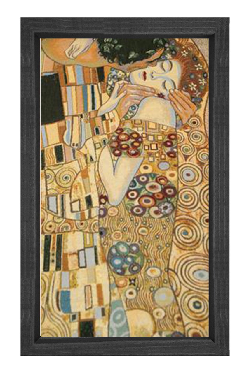 Gustav Klimt Tablosu Siyah Ahşap - 100x150