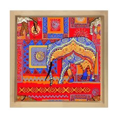Soyut Dans Eden Kızlar Tablosu Naturel Ahşap Çerçeve - 45x30