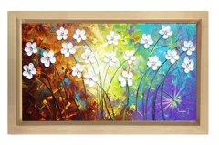 Papatya Reprodüksiyon Tablosu Naturel Ahşap - 100x150