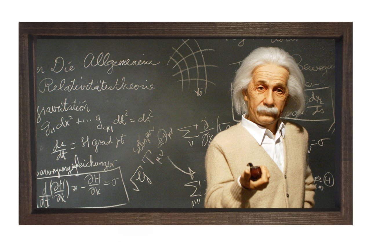 Albert Einstein ve Formüller Tablosu Kahverengi Ahşap Çerçeve - 100x200