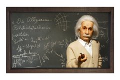 Albert Einstein ve Formüller Tablosu Kahverengi Ahşap Çerçeve - 100x200