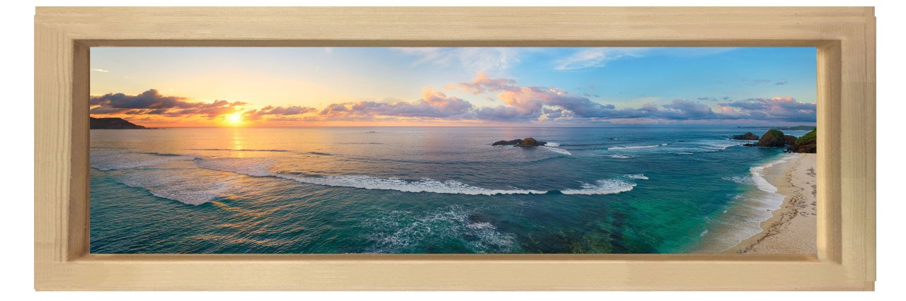 Sonbahar Ormanı Tablosu Naturel Ahşap Çerçeve - 150x50