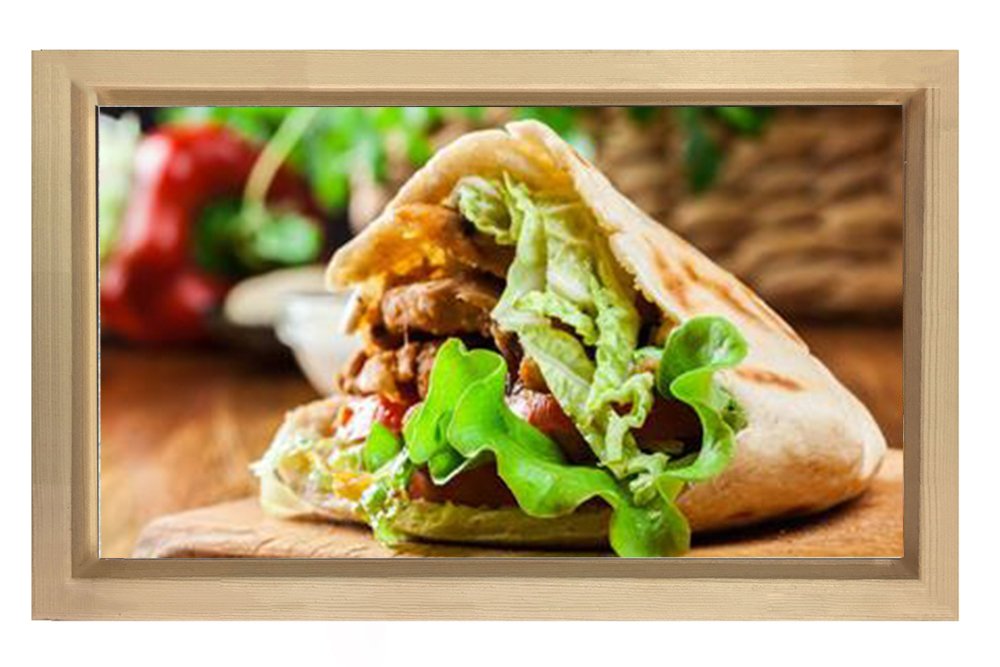 Lezzetli Döner Tablosu Naturel Ahşap - 50x70