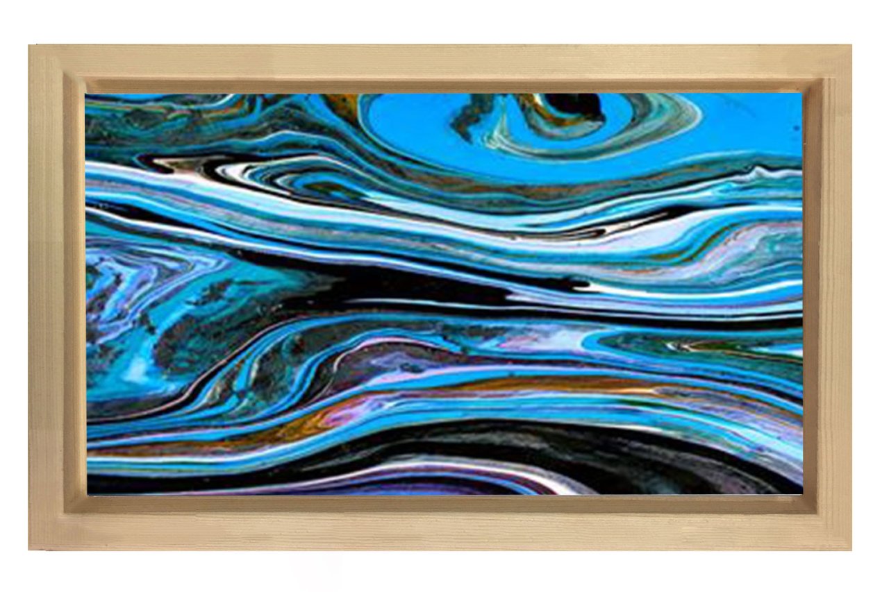 Soyut Reprodüksiyon Tablosu Naturel Ahşap - 50x90