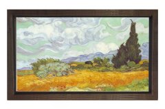 Mısır Tarlası Tablosu Kahverengi Ahşap Çerçeve - 50x90