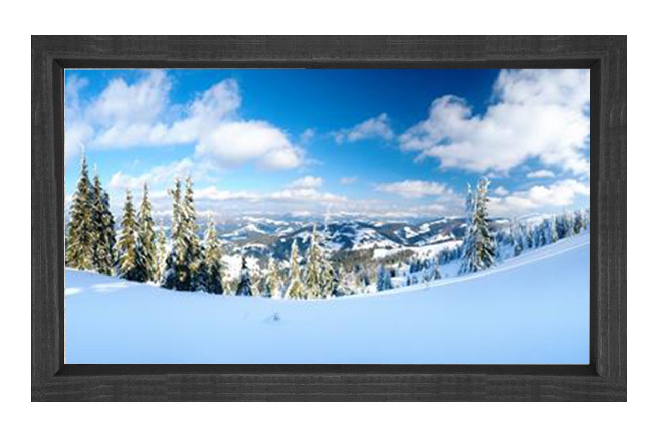 Kar Manzarası Tablosu Siyah Ahşap Çerçeve - 40x60