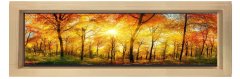 Sonbahar Ormanı Tablosu Naturel Ahşap Çerçeve - 180x60