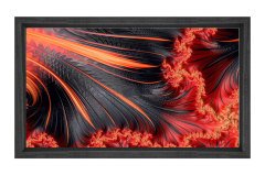 Kırmızı soyut çiçek Tablosu Siyah Ahşap Çerçeve - 45x30