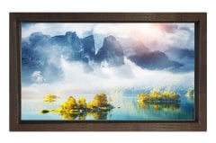 Dağ Ve Kıyı Manzarası Tablosu Kahverengi Ahşap Çerçeve - 40x60