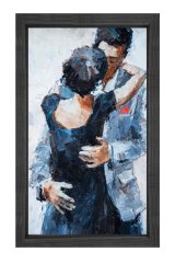 Romantik Dans Tablosu Siyah Ahşap Çerçeve - 40x60