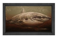Köpek Balığı Tablosu Siyah Ahşap - 100x150