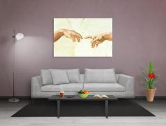 Michelangelo Eller Tablosu Tablosu Kahverengi Ahşap Çerçeve - 100x150