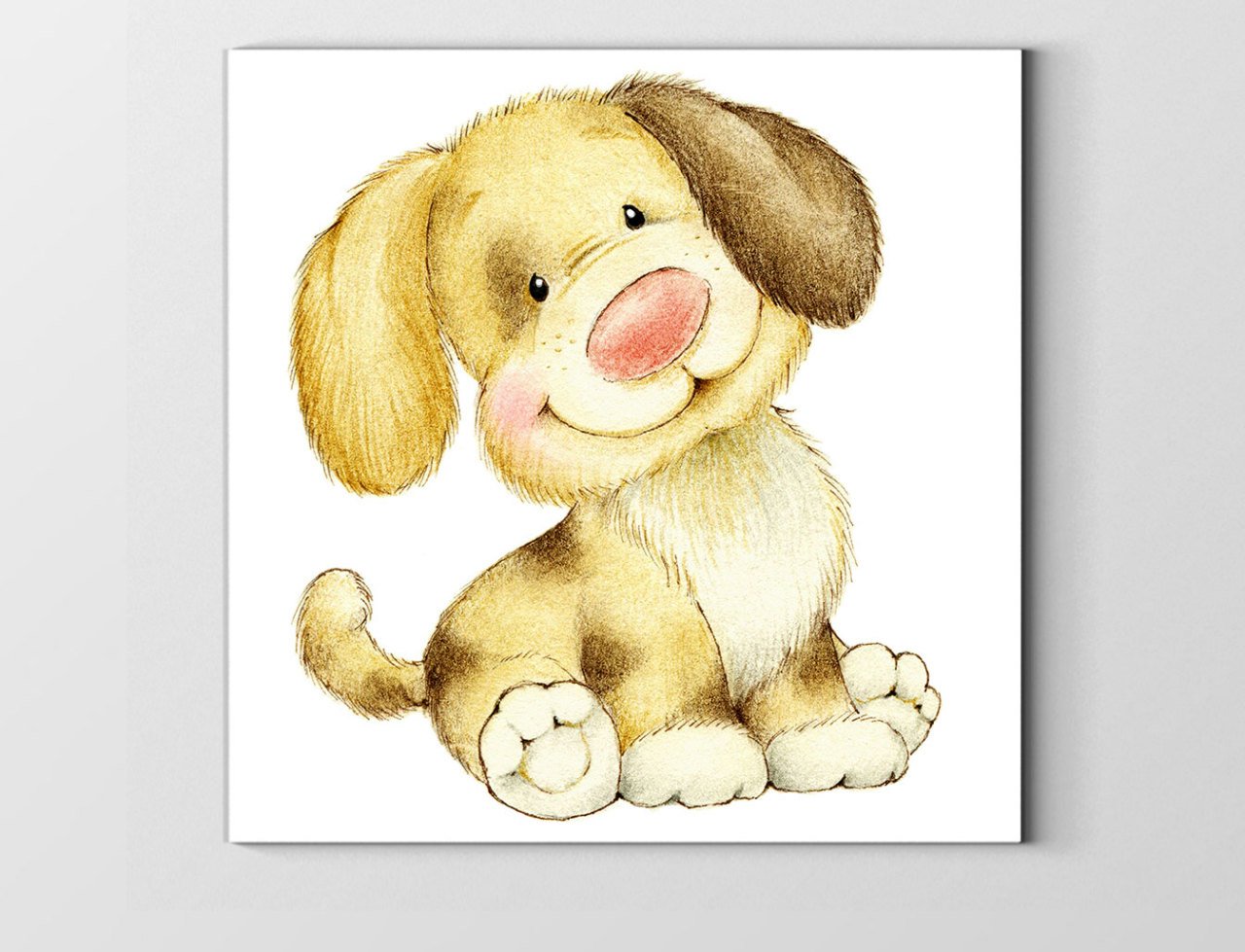 Şirin Köpek Yavrusu Tablosu Çerçevesiz - 70x70
