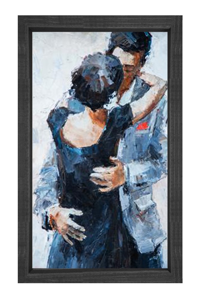 Romantik Dans Tablosu Siyah Ahşap Çerçeve - 50x70