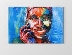 Gülen Renkli Zenci Tablosu Çerçevesiz - 40x60
