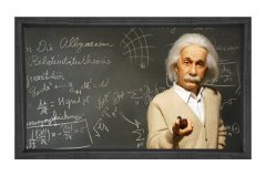 Albert Einstein ve Formüller Tablosu Kahverengi Ahşap Çerçeve - 70x100