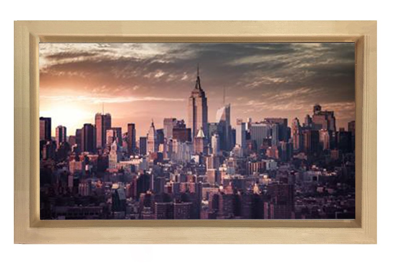 Amerika Tablosu Naturel Ahşap - 50x70