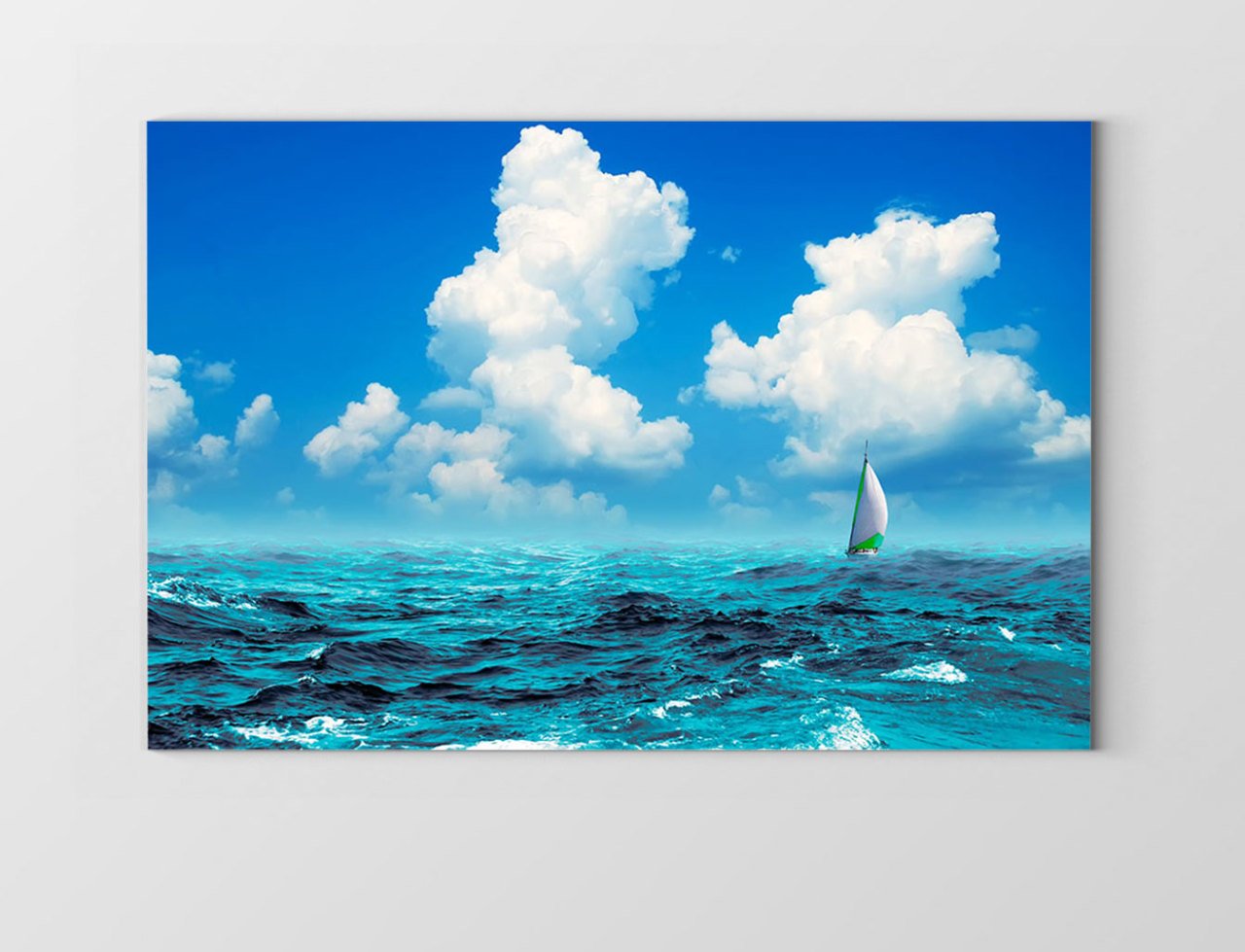 Berrak Deniz Yelkenli Tablosu Çerçevesiz - 45x30