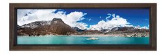 Dağlar Ve Deniz Tablosu Kahverengi Ahşap Çerçeve - 150x50