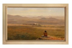 Manzara Reprodüksiyon Tablosu Naturel Ahşap Çerçeve - 50x90