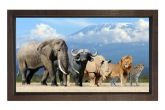 Hayvanlar Tablosu Kahverengi Ahşap Çerçeve - 100x200