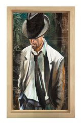 Karizmatik Adam Tablosu Naturel Ahşap Çerçeve - 50x90