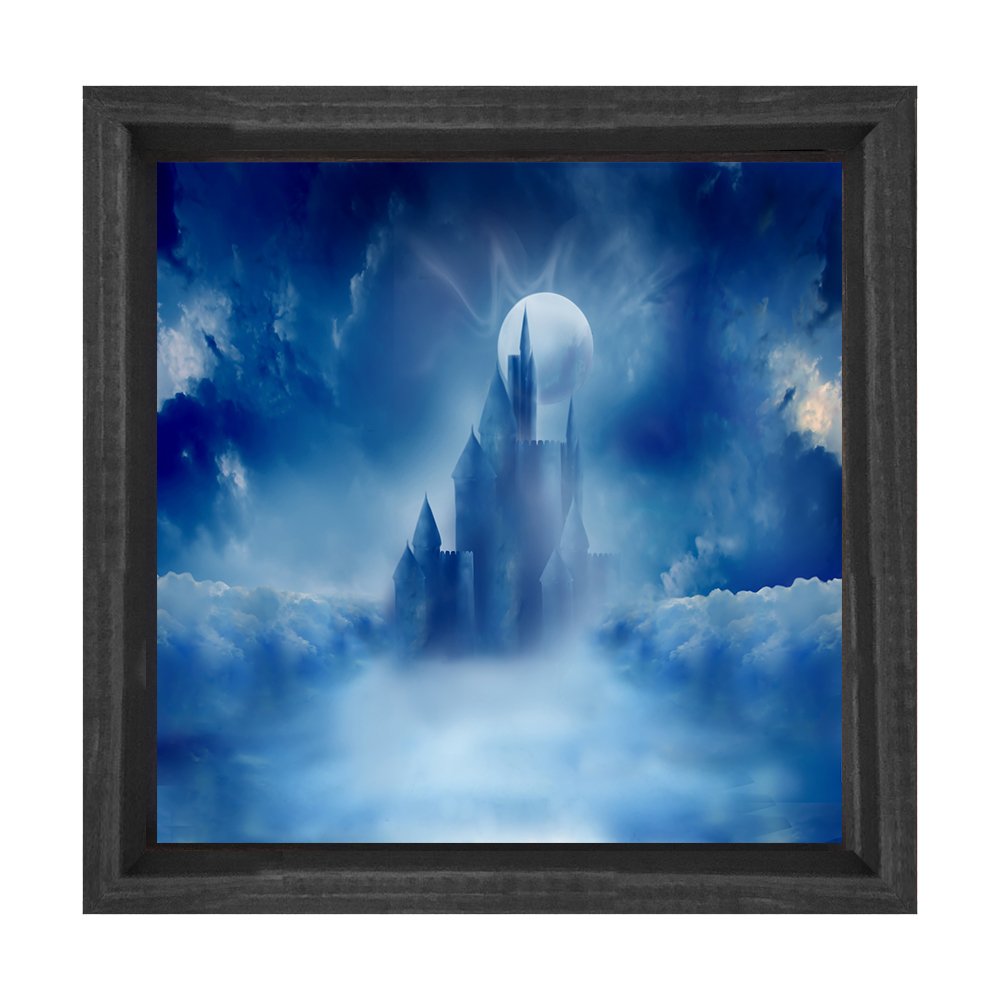 Gökyüzü Kalesi Tablosu Siyah Ahşap Çerçeve - 50x90