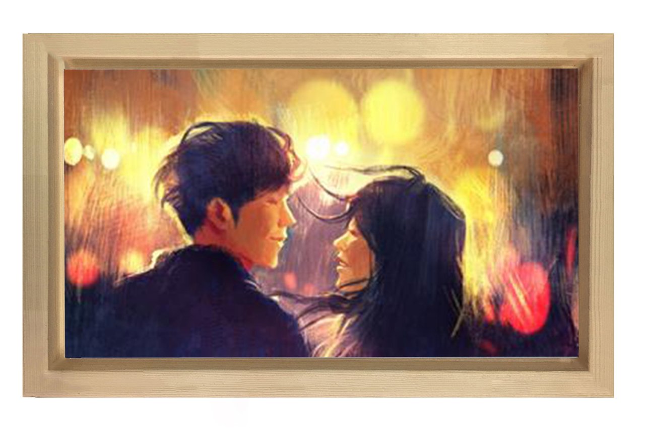 Aşıklar Tablosu Naturel Ahşap Çerçeve - 100x200