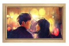 Aşıklar Tablosu Naturel Ahşap Çerçeve - 100x200