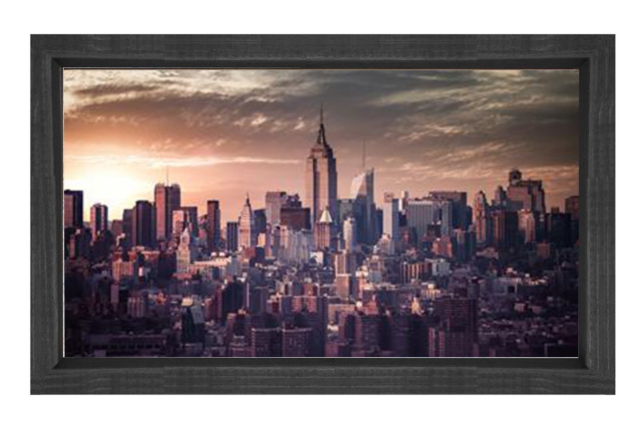 Amerika Tablosu Siyah Ahşap - 40x60