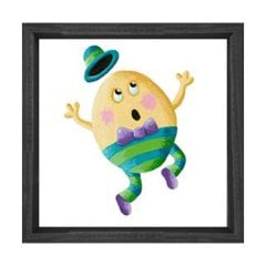 Şaşkın Yumurta Tablosu Siyah Ahşap Çerçeve - 30x30