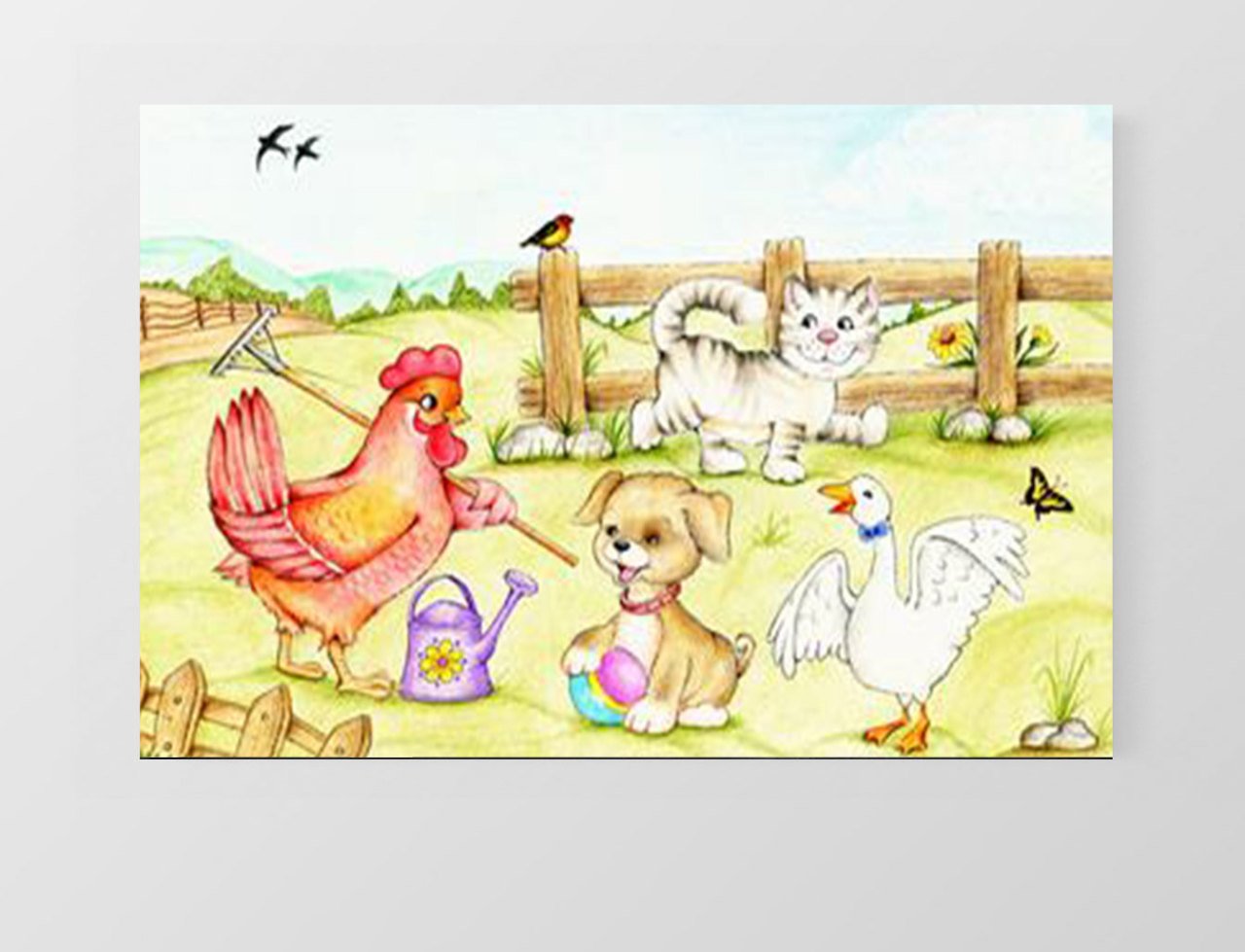 Hayvan Çiftliği Tablosu Çerçevesiz - 45x30